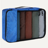 Amazon Essentials 4 - Piece Packing Cubes Travel Accessories Set, Space - Saving Luggage Organizer with Double Zipper, Mesh Top, 2 Medium/2 Large, Blue (Previously Amazon Basics)