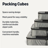 Amazon Essentials 4 - Piece Packing Cubes Travel Accessories Set, Space - Saving Luggage Organizer with Double Zipper, Mesh Top Panel, Small/Medium/Large/Slim, Gray (Previously Amazon Basics)