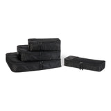 Amazon Essentials 4 - Piece Space - Saving Packing Cubes Travel Accessories Set, Luggage Organizer with Double Zipper, Mesh Top, Small/Medium/Large/Slim, Black (Previously Amazon Basics)