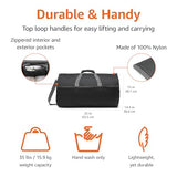 Amazon Essentials Duffel Bag for Travel and Sports, 25-inch Foldable Packable Nylon Bag with Multiple Zippered Pockets, 35 lb Weight Capacity, Collapsible for Easy Storage, Black