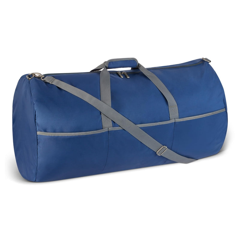 Amazon Essentials Extra Large Foldable Nylon Duffel Bag for Travel/Storage with Zippered Pockets, 32.4", 150L, 50 - LBS Capacity, Navy Blue (Previously Amazon Basics)