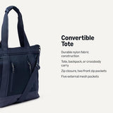 Amazon Essentials Unisex Adults' Convertible Nylon Backpack Tote with Adjustable Straps for Men and Women, Navy, One Size