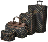 American Flyer Luggage Fleur De Lis 4 Piece Set, Black, One Size