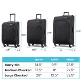 American Tourister 4 KIX 2.0 Expandable Softside Luggage with Spinner Wheels, 20 SPINNER, BLACK