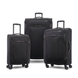 American Tourister 4 KIX 2.0 Softside Expandable Luggage with Spinners, Black, 3PC (CO/MED/LG)
