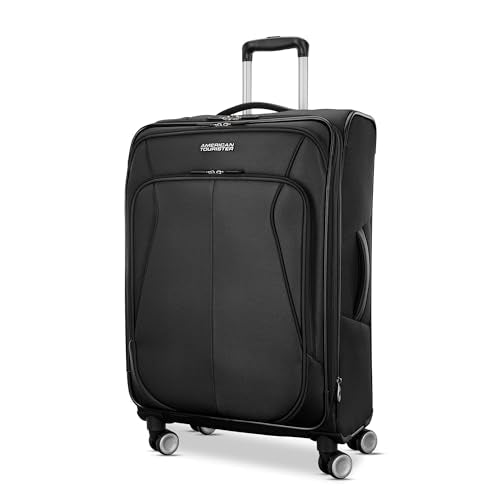 American Tourister 4 KIX 3.0 Checked-Medium 24-Inch Spinner (Black) | Backpacks4Less