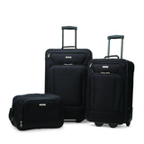 American Tourister Fieldbrook XLT Softside Upright Luggage, Black, 3 - Piece Set (BB/21/25)