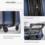 American Tourister Moonlight Hardside Expandable Luggage with Spinner Wheels, Navy, 3 - Piece Set (21/24/28)