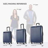 American Tourister Moonlight Hardside Expandable Luggage with Spinner Wheels, Navy, 3 - Piece Set (21/24/28)