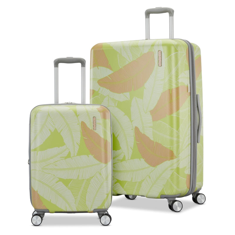 American Tourister Moonlight II Hardside Expandable Luggage with Spinner Wheels, Palm, 2 Piece Set (20/28)