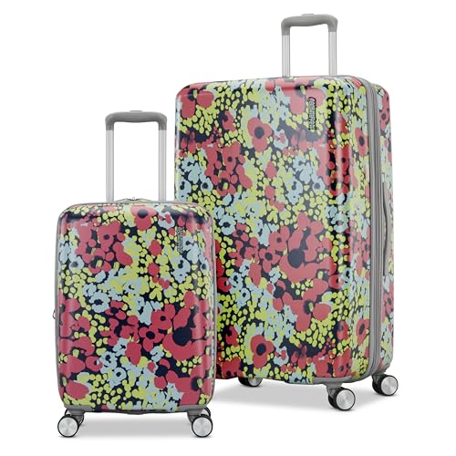 American Tourister Moonlight II Hardside Expandable Luggage with Spinner Wheels, Poppy Pattern, 2-Piece Set (20/28)