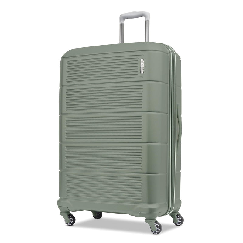 American Tourister Stratum 2.0 Expandable Hardside Luggage with Spinner Wheels, Checked - Large, Jade Green