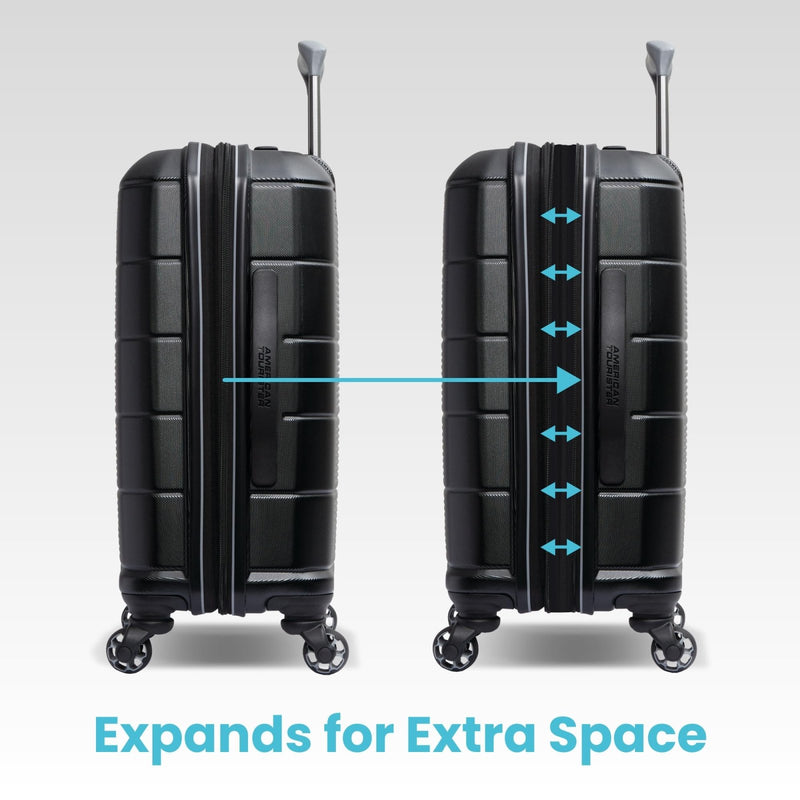 American Tourister Stratum 2.0 Expandable Hardside Luggage with Spinner Wheels, Checked - Large, Jade Green