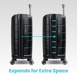 American Tourister Stratum 2.0 Expandable Hardside Luggage with Spinner Wheels, Jet Black, Carry - on