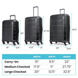 American Tourister Stratum 2.0 Expandable Hardside Luggage with Spinner Wheels, Jet Black, Carry - on