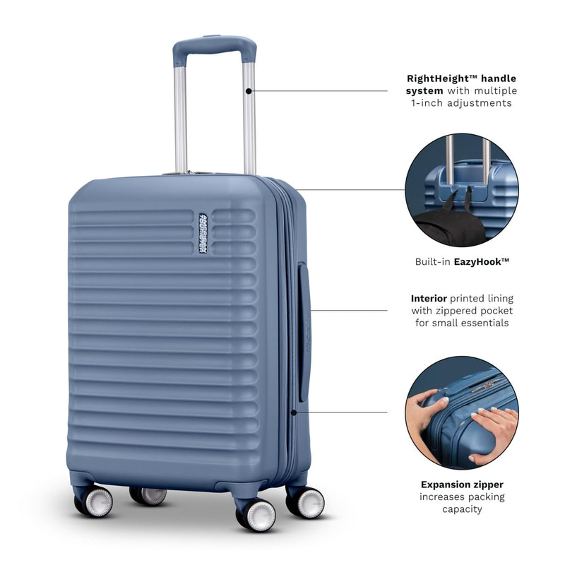 American Tourister Stratum 3.0 Large 28 - Inch Spinner, Airline Approved, Durable Hardside Luggage, Expands 1.5", RightHeight™ Adjustable Handle, Black