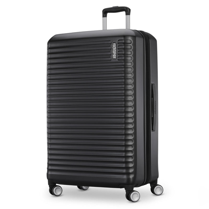 American Tourister Stratum 3.0 Large 28 - Inch Spinner, Airline Approved, Durable Hardside Luggage, Expands 1.5", RightHeight™ Adjustable Handle, Black