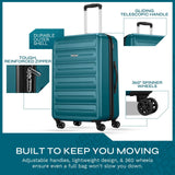 American Tourister Westridge Hardside Luggage Set with Spinner Wheels, Teal, 3PC Set (CO/M/L)