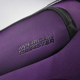 American Tourister Zoom Softside Luggage with Spinner Wheels, Purple, Checked - Medium 25 - Inch