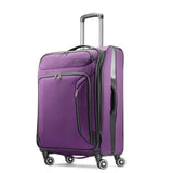 American Tourister Zoom Softside Luggage with Spinner Wheels, Purple, Checked - Medium 25 - Inch
