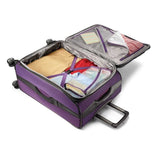 American Tourister Zoom Softside Luggage with Spinner Wheels, Purple, Checked - Medium 25 - Inch