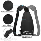 AMJ Crossbody Sling Bag Men Women, Casual Shoulder Backpack, Chest Daypack Satchel for Hiking Travel (Black, Small)