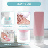 Amphism Travel Bottles Leak Proof,3 oz TSA Approved Silicone Squeezable, Refillable Containers Set for Toiletries Shampoo Conditioner Lotion