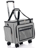 Amythe Rolling Teacher Tote Bag with 15.6" Laptop Compartment, 5 Wheels Laptop Briefcase with Detachable Trolley, Wheeled Bag for Men Women for Work, Office, Craft - Gray