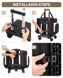 Amythe Rolling Teacher Tote Bag with Accordion File Organizer, 5 - Wheel 15.6" Laptop Briefcase with Lunch Box, Wheeled Work Bag for Business, Office, Craft - Black