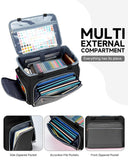 Amythe Rolling Teacher Tote Bag with Accordion File Organizer, 5 Wheels Laptop Briefcase with 15.6" Laptop Compartment, Wheeled Bag for Work, Office, Craft - Black