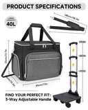 Amythe Rolling Teacher Tote Bag with Accordion File Organizer, 5 Wheels Laptop Briefcase with 15.6" Laptop Compartment, Wheeled Bag for Work, Office, Craft - Black