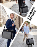 Amythe Rolling Teacher Tote Bag with Accordion File Organizer, 5 Wheels Laptop Briefcase with 15.6" Laptop Compartment, Wheeled Bag for Work, Office, Craft - Black