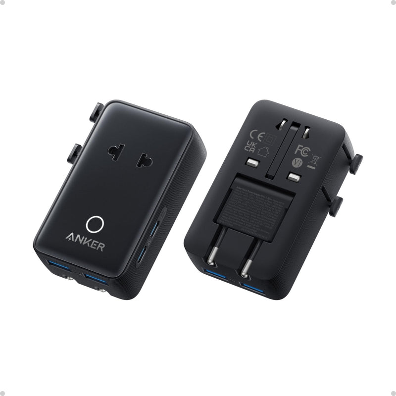 Anker Nano Travel Adapter, 5 - Port Power Adapter with 1× 2 - Pin AC, 2 USB A, 2 USB C for 20W, Smart Temperature Control, Works in 200+ Countries, Not a Voltage Converter, Travel Essentials (1 - Pack)