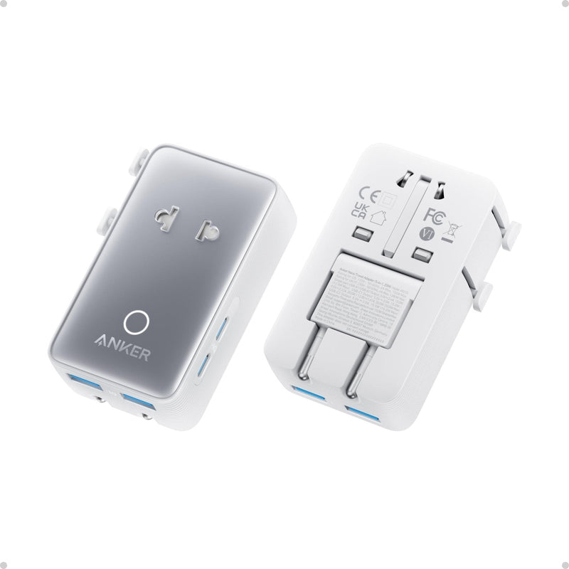Anker Nano Travel Adapter, 5 - Port Power Adapter with 1× 2 - Pin AC, 2 USB A, 2 USB C for 20W, Smart Temperature Control, Works in 200+ Countries, Not a Voltage Converter, Travel Essentials (1 - Pack)