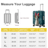 ANNA QUEEN Christmas Dog Luggage Cover, Cute Puppy with Reindeer Antlers Suitcase Protector, Washable Stretchable Travel Sleeve for 28 - 30 Inch Luggage