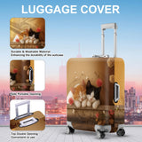 ANNA QUEEN Sleeping Cats Luggage Cover, Adorable Kitten Design with Floral Elements, Stretchable, Washable Travel Sleeve for 20 - 22 Inch Suitcases