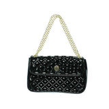 Anne Klein Happy Tweed Medium Flap Shoulder Bag,Black,One Size