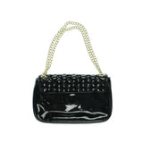 Anne Klein Happy Tweed Medium Flap Shoulder Bag,Black,One Size