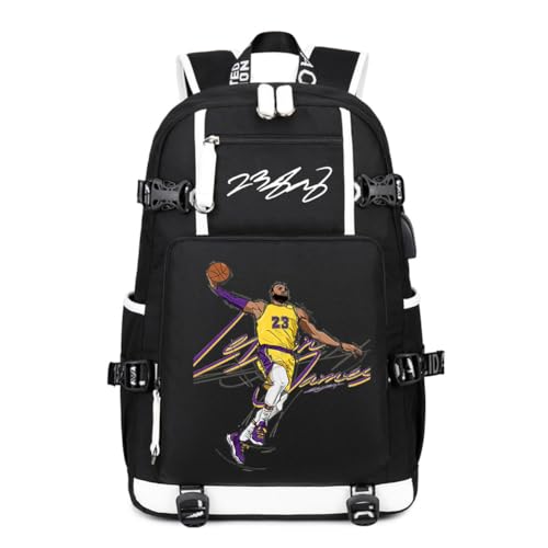 Ansigeren Basketball Player 23 Multifunction Backpack Travel Student Backpack Fans Bookbag For Men Women (A) | Backpacks4Less
