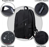 ANTERK Extra Large Travel Laptop Backpack, 17.3 Inch Carry on Backpack for Men Women, Big Anti Theft Water Resistant College Bussiness TSA Airline Approved Work Computer Backpack, Black