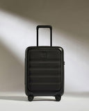 ANTLER - Icon Stripe Hardside Carry On Luggage with Pocket, 21.7x15.7x9.4 Inch, 47L - Lightweight, 4 Spinner Wheels, Adjustable Handle, External Front Pocket, Small Suitcase, TSA Lock - Black