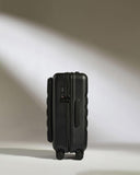 ANTLER - Icon Stripe Hardside Carry On Luggage with Pocket, 21.7x15.7x9.4 Inch, 47L - Lightweight, 4 Spinner Wheels, Adjustable Handle, External Front Pocket, Small Suitcase, TSA Lock - Black
