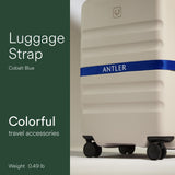 ANTLER Luggage Strap for Suitcases - Travel Accessories, Adjustable, Easy ID & Personalization, Heavy Duty & Durable, 67 in x 1.4 in - Cobalt Blue