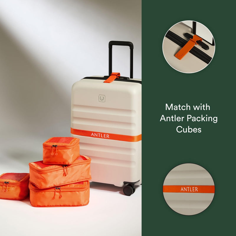 ANTLER Luggage Tags - Durable Rubber, for Suitcases & Travel Bags, Assorted Colors, Easy ID & Personalization, Fits Most Suitcases - 1.5 x 10.5 in - Coral Orange