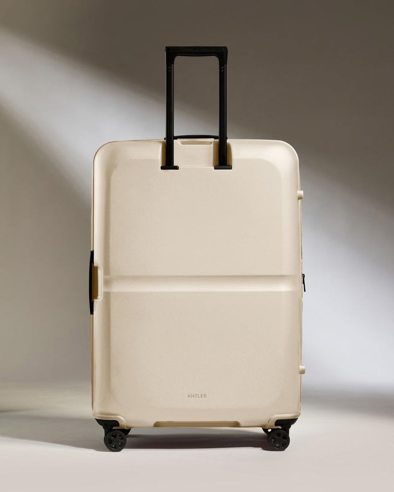 ANTLER - Single Stripe Hardside Luggage 32 Inch Large Suitcase - Durable, Lightweight & Expandable, 4 Spinner Wheels - Adjustable Handle, TSA Lock - Wheat Beige