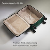 ANTLER - Soft Stripe Carry On Luggage 22x14x9 Airline Approved - Cabin Suitcase with Expander, Adjustable Handle, 4 Spinner Wheels, Lightweight, TSA Lock - Recycled Polyester Luggage - Antler Green