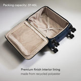 ANTLER - Soft Stripe Carry On Luggage 22x14x9 Airline Approved - Cabin Suitcase with Expander, Adjustable Handle, 4 Spinner Wheels, Lightweight, TSA Lock - Recycled Polyester Luggage - Indio Blue