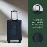 ANTLER - Soft Stripe Carry On Luggage 22x14x9 Airline Approved - Cabin Suitcase with Expander, Adjustable Handle, 4 Spinner Wheels, Lightweight, TSA Lock - Recycled Polyester Luggage - Indio Blue