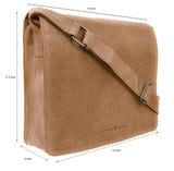 ANTONIO VALERIA Albert Cognac Leather Messenger Bag for Men