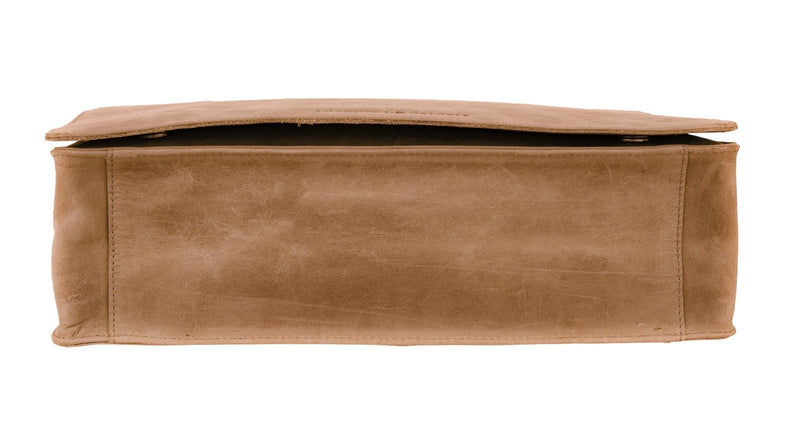 ANTONIO VALERIA Albert Cognac Leather Messenger Bag for Men
